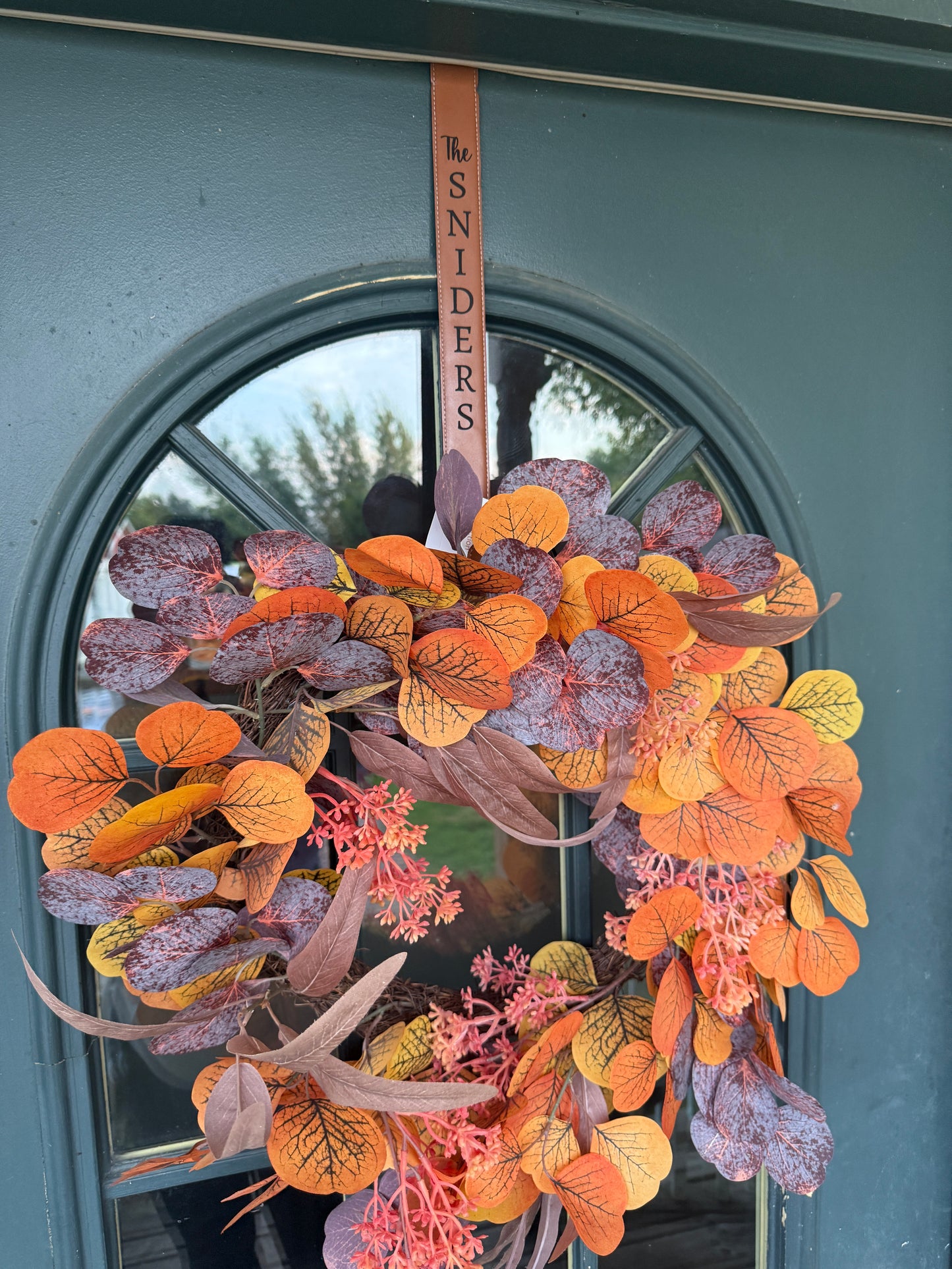Personalized leather door hanger