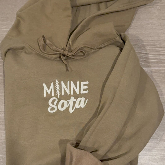 Minnesota Hoodie Embroidered Sweatshirt - Brown