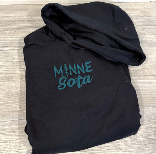 Black Minnesota hoodie - green