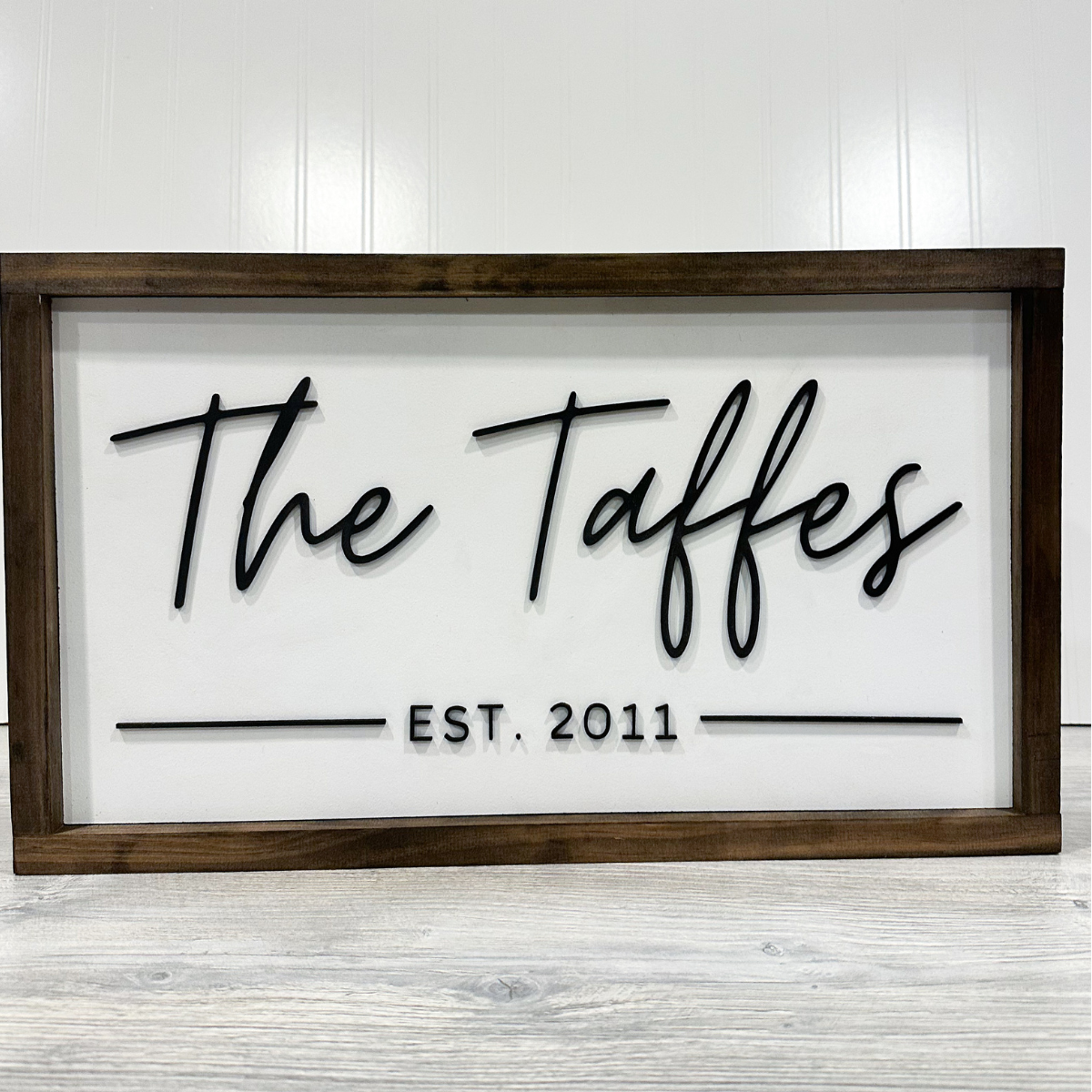 Last name Established Sign -3D raised laser cut lettering