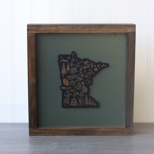 Minnesota Winter Wood Sign - 10.5 inches x 10 inches