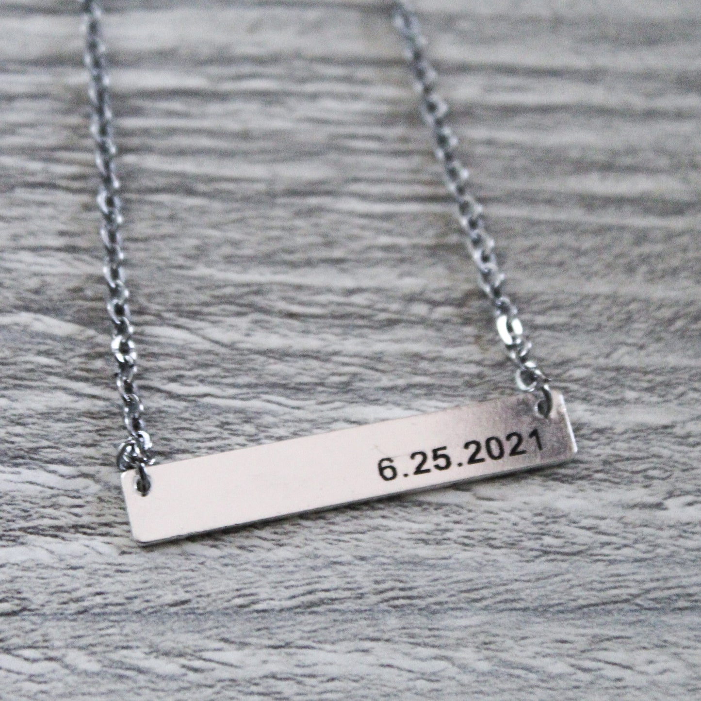 Personalize Date Bar Necklace