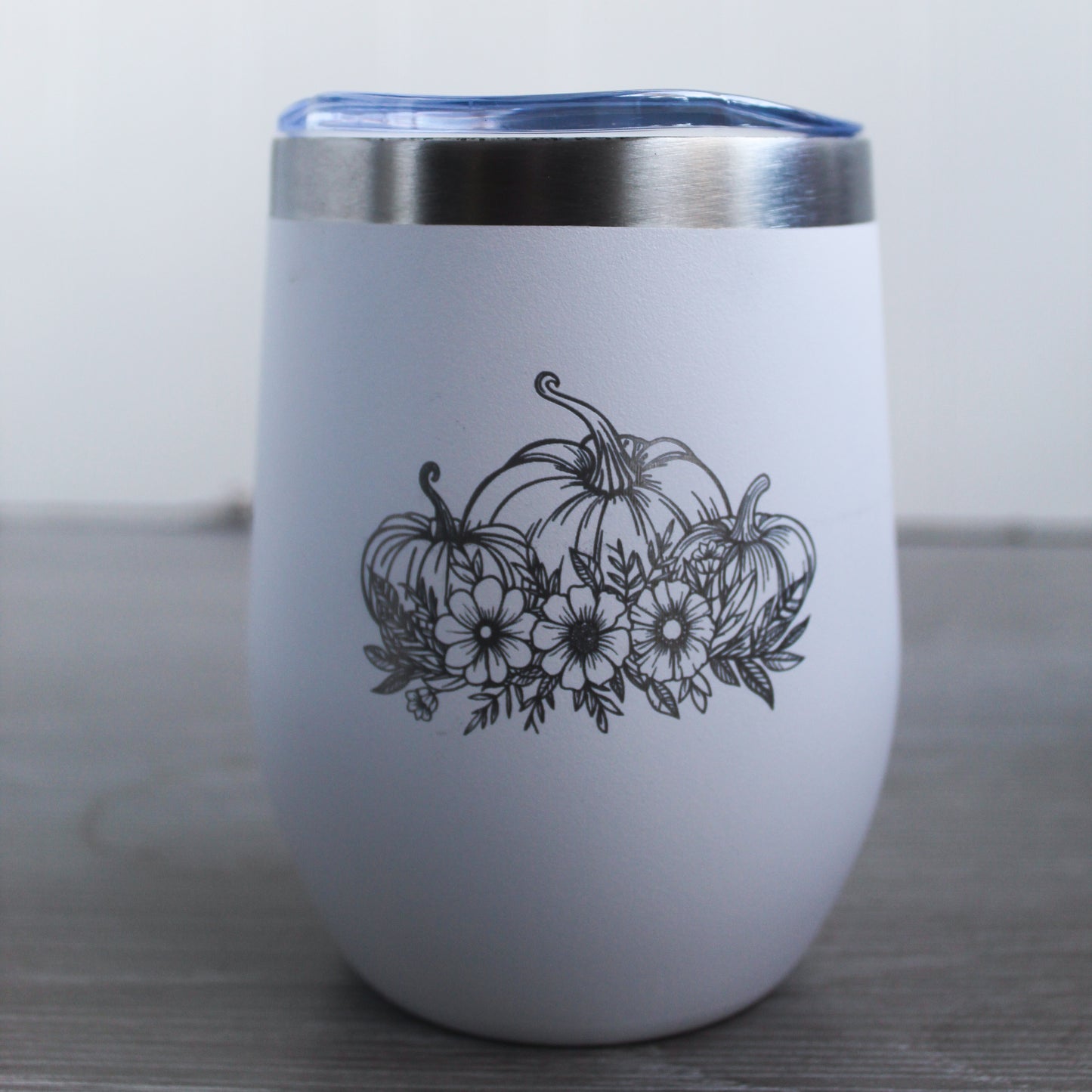 Pumpkin Wine Tumbler - Laser engraved