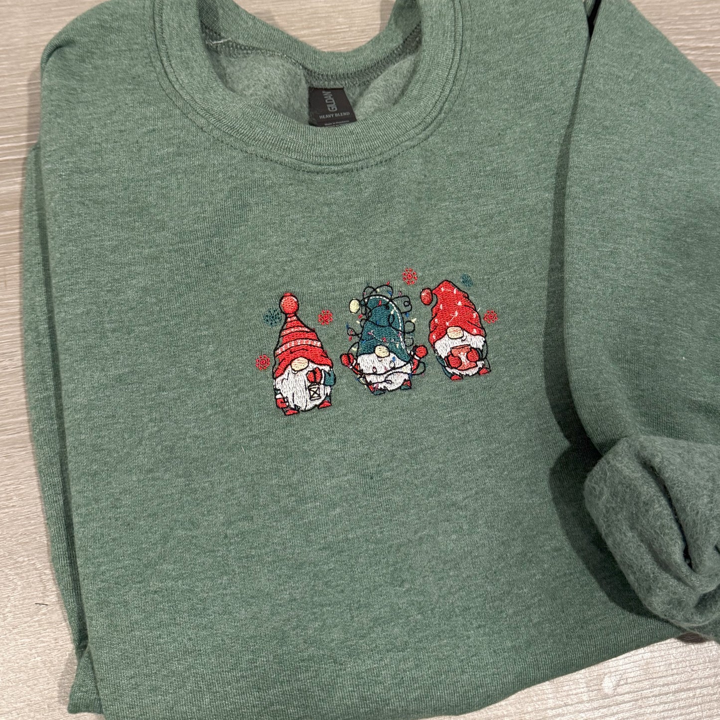 Gnome Christmas Sweatshirt , embroidered Christmas sweatshirt, embroidered gnome sweatshirt