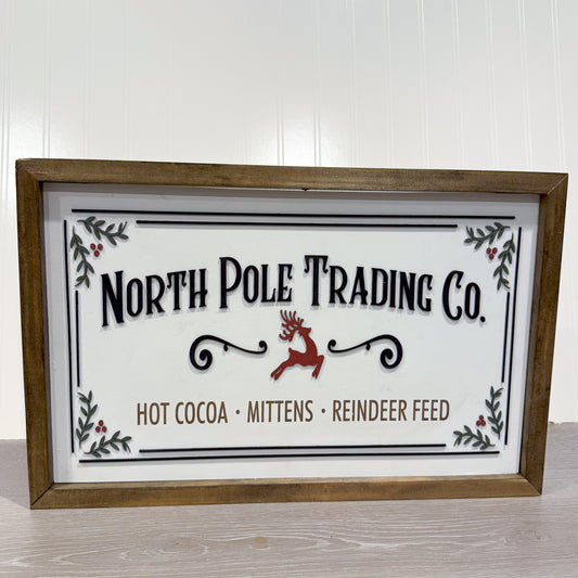 North Pole Trading Co Wood Sign