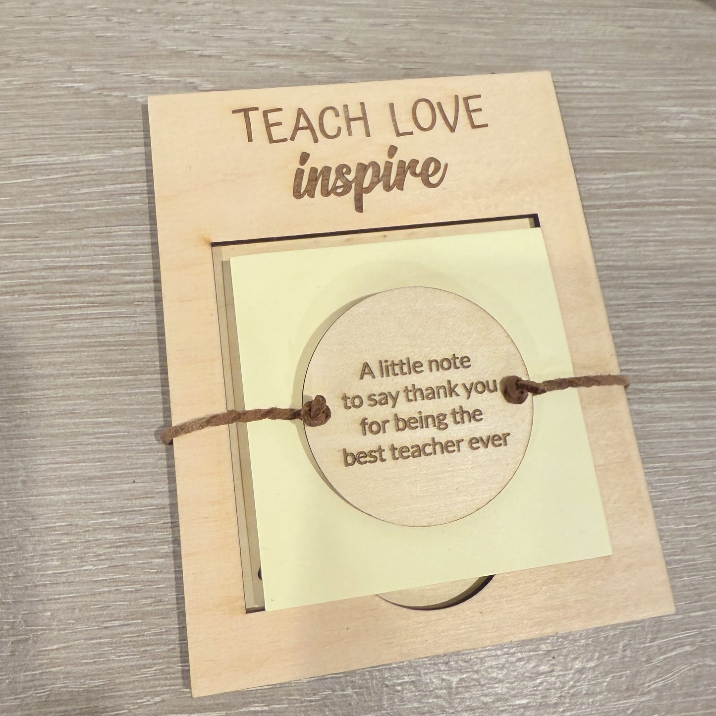 Teach love inspire Teacher Sticky note holder