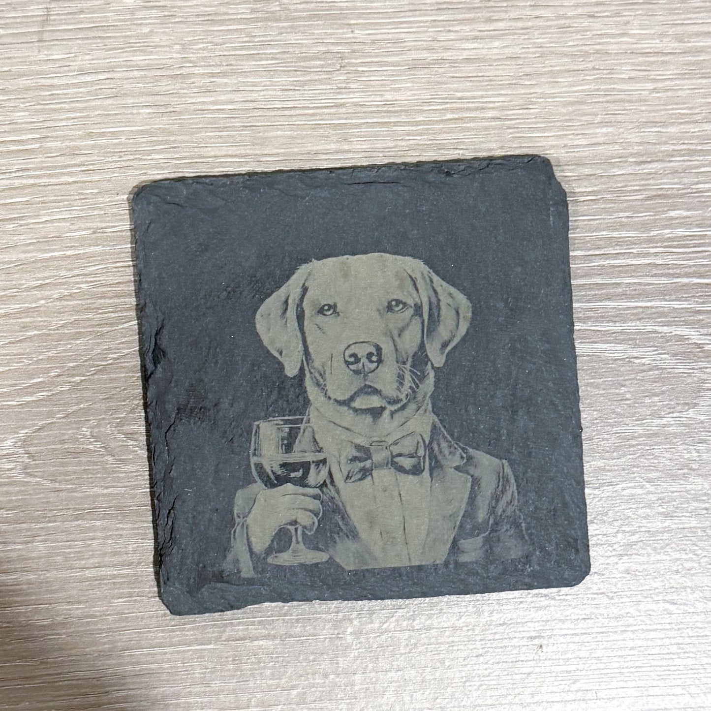 Labrador Retriever Wine and beet slate coaster