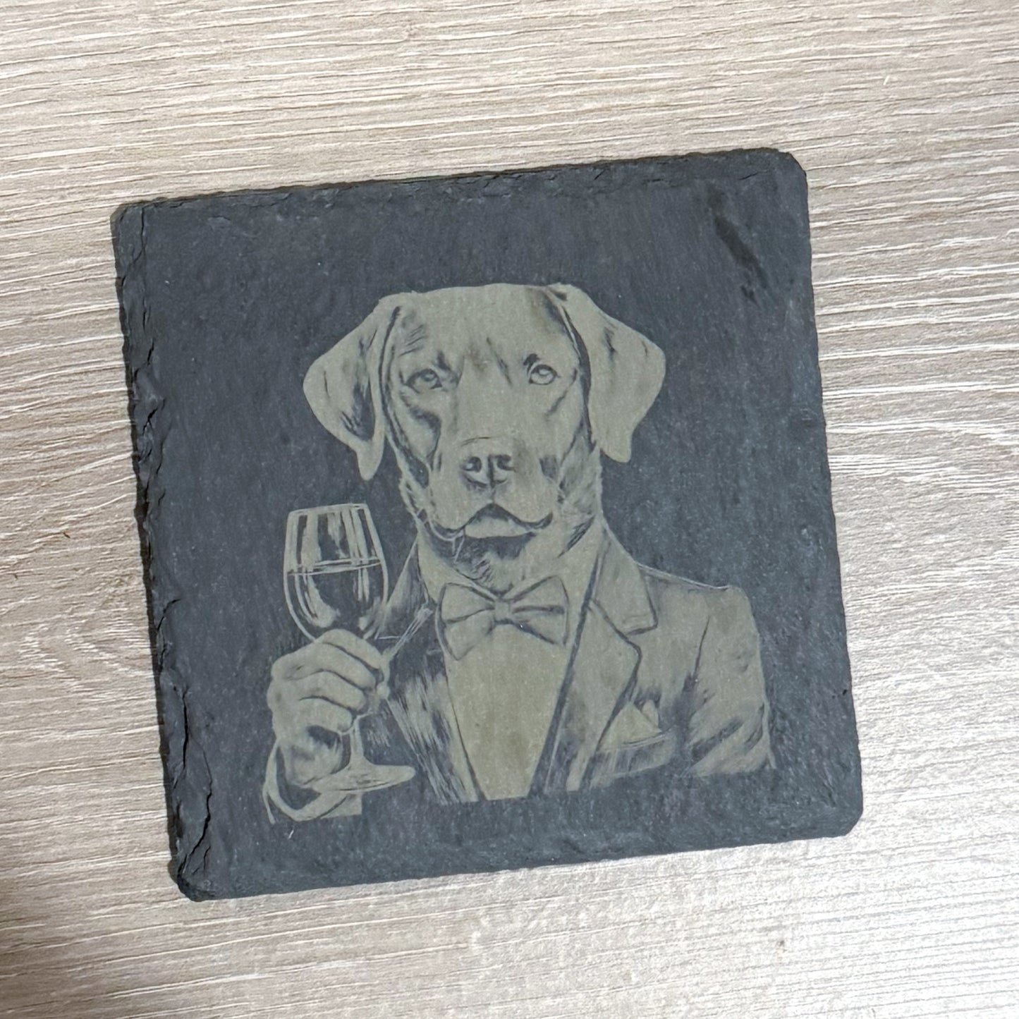 Labrador Retriever Wine and beet slate coaster