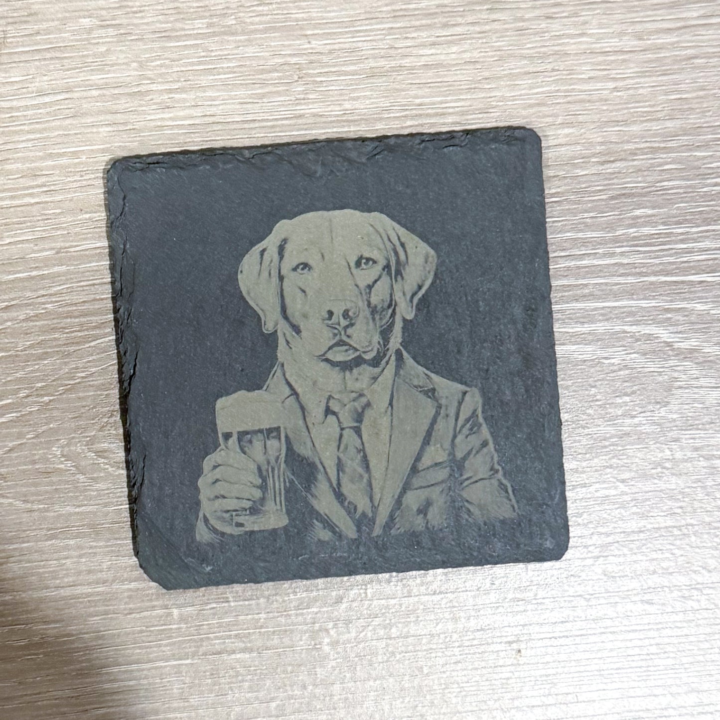 Labrador Retriever Wine and beet slate coaster