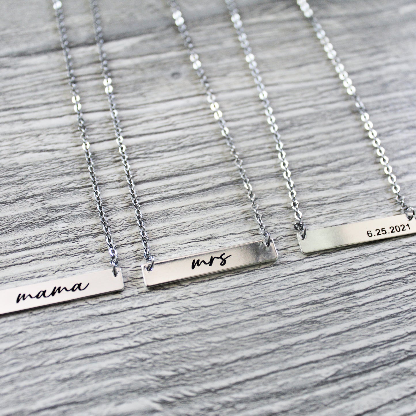 Personalize Date Bar Necklace