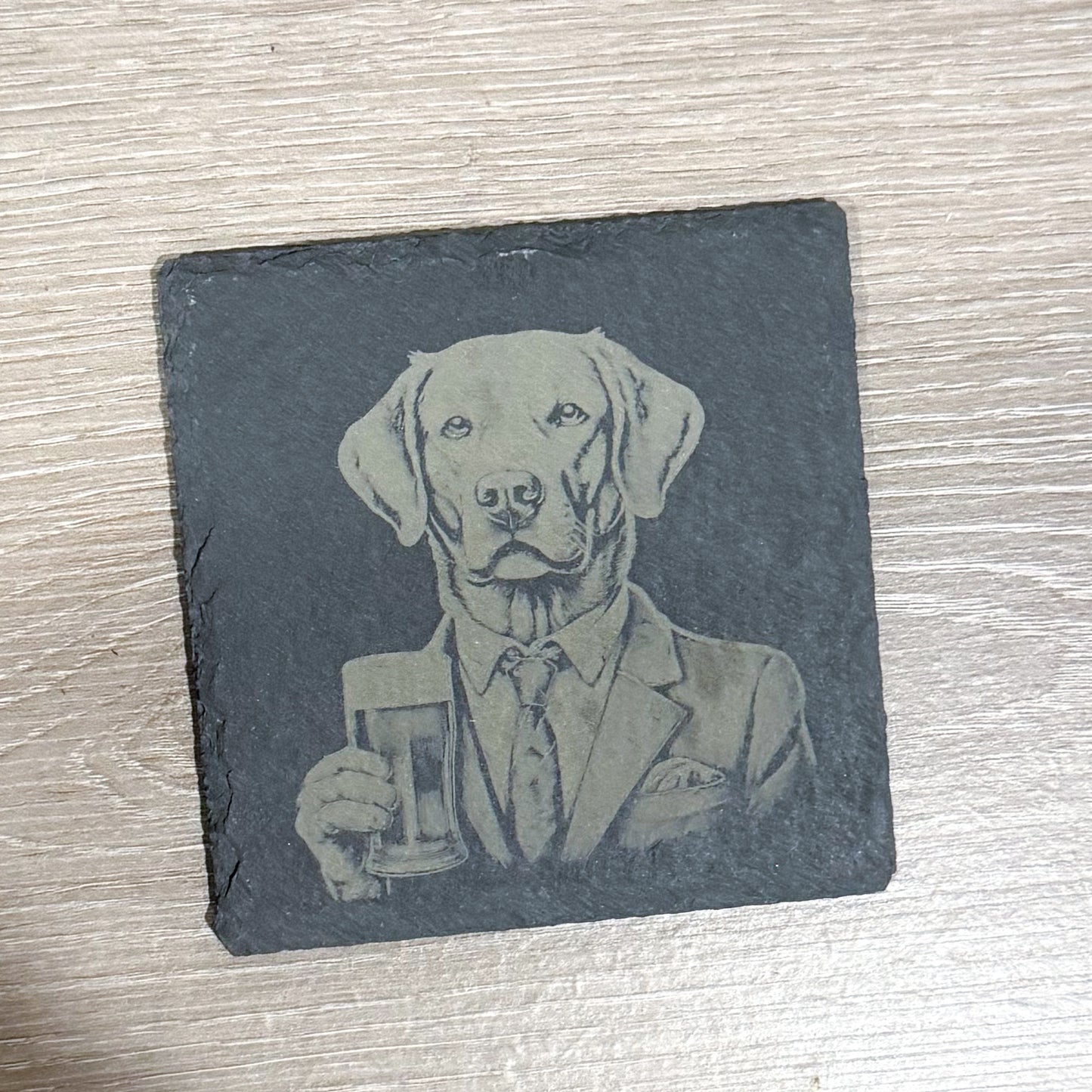 Labrador Retriever Wine and beet slate coaster