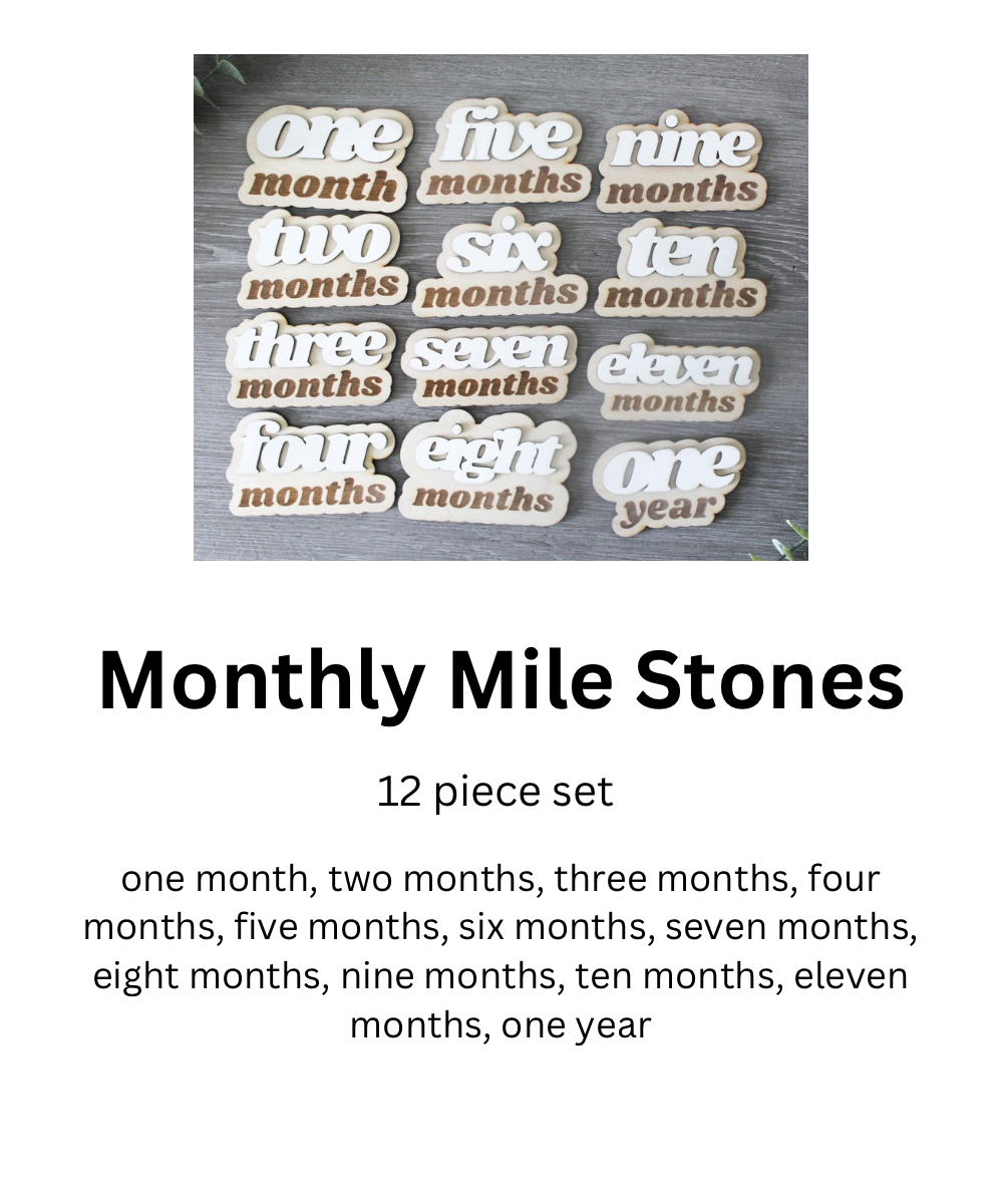 Monthly mile stone wood signs