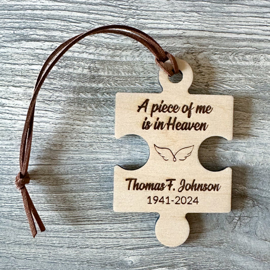 A piece of me is in Heaven Ornament - custom