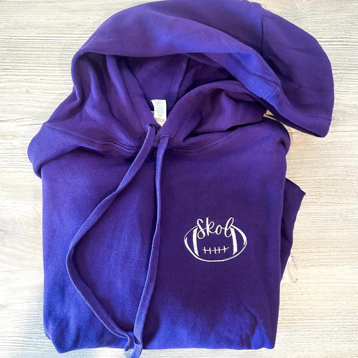 Minnesota Skol cropped purple hooded sweatshirt