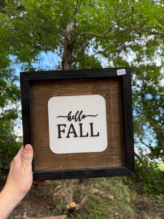 Hello Fall Wood Sign 10x10