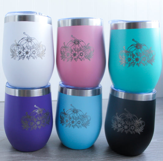 Pumpkin wine tumbler