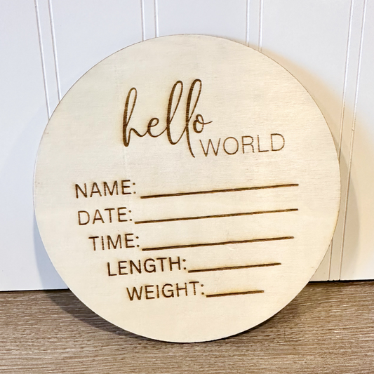 Birth Stat Wood Round